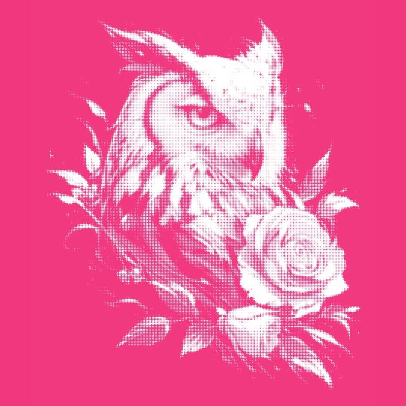 Blumen Rose Eule Ästhetik Nachteule Vogel Geschenk