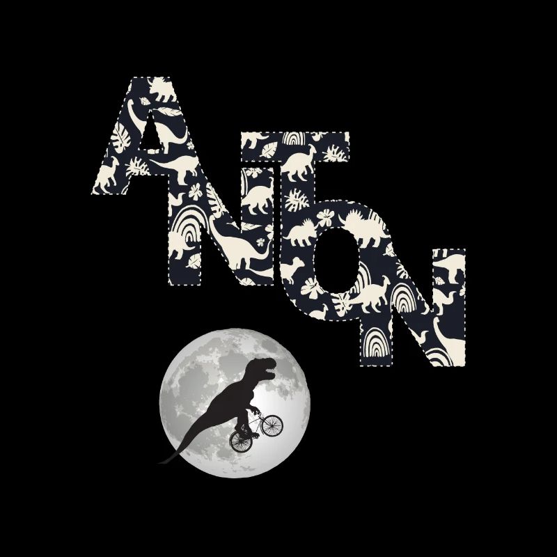 ANTON - Beautiful boy name with dinosaur