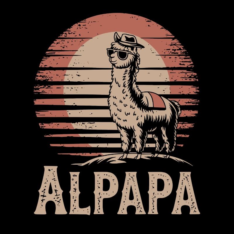 Papa Alpaga Dad dans un look rétro cool