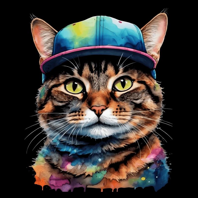 Chat Snapback Cap Coloré Drôle Animal Design Imprimer