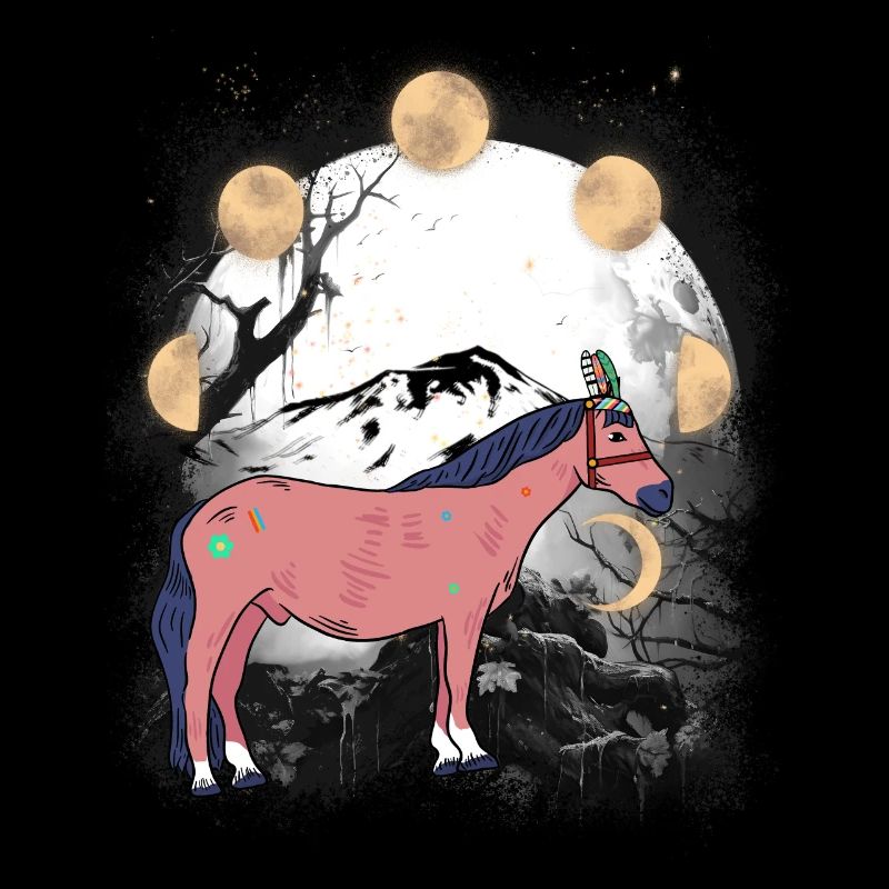 Schamanen Pferd Pferde Schamane Mond