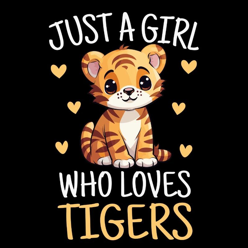 Nur ein Mädchen, das Tiger liebt süßes Junges