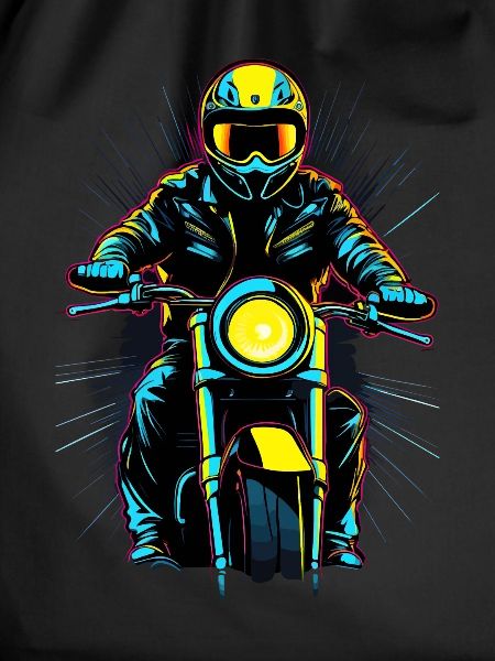 Neon Motorcycle Rider