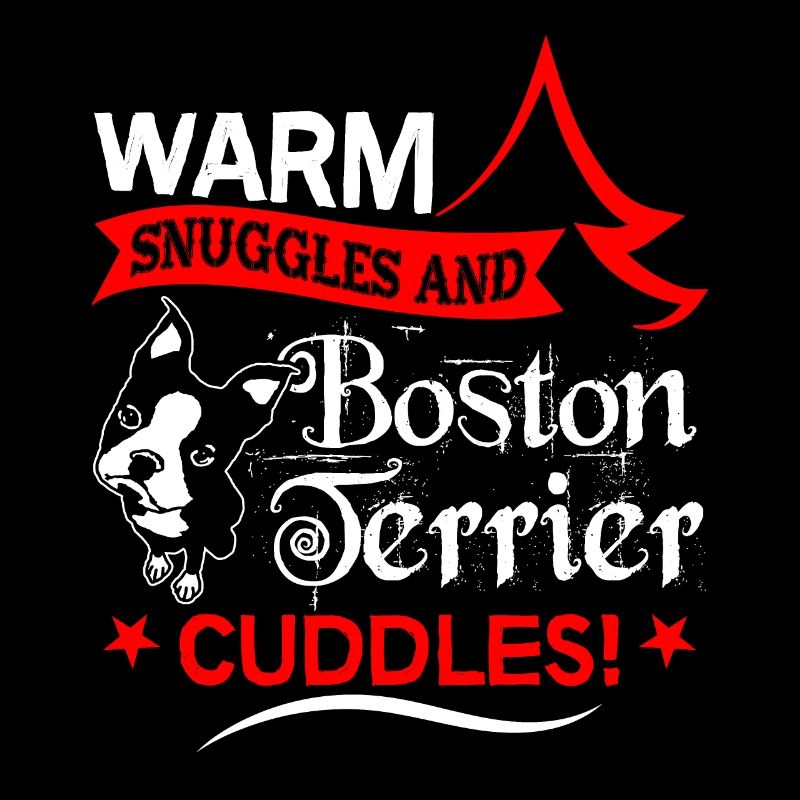 Warm Snuggles And Boston Terrier Cuddles Christmas