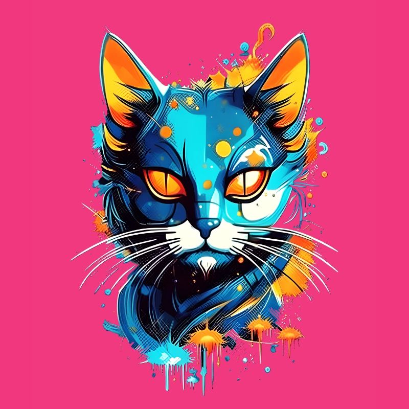 Chat de l’espace coloré