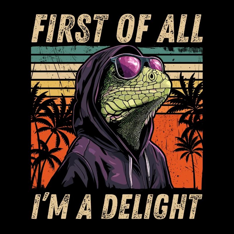 Sarcastic Iguana - Colorful Tropical Style