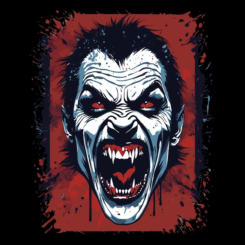 Vampire Rage - Horror Art Illustration