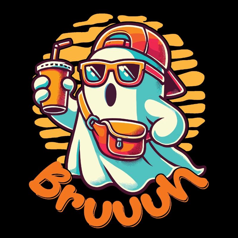 Cool Halloween Ghost Says Bruh