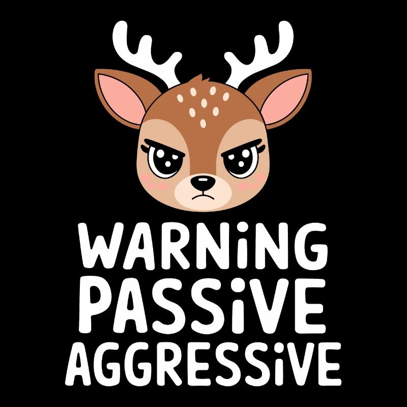 Warning Passive Aggressive Deer Cartoon