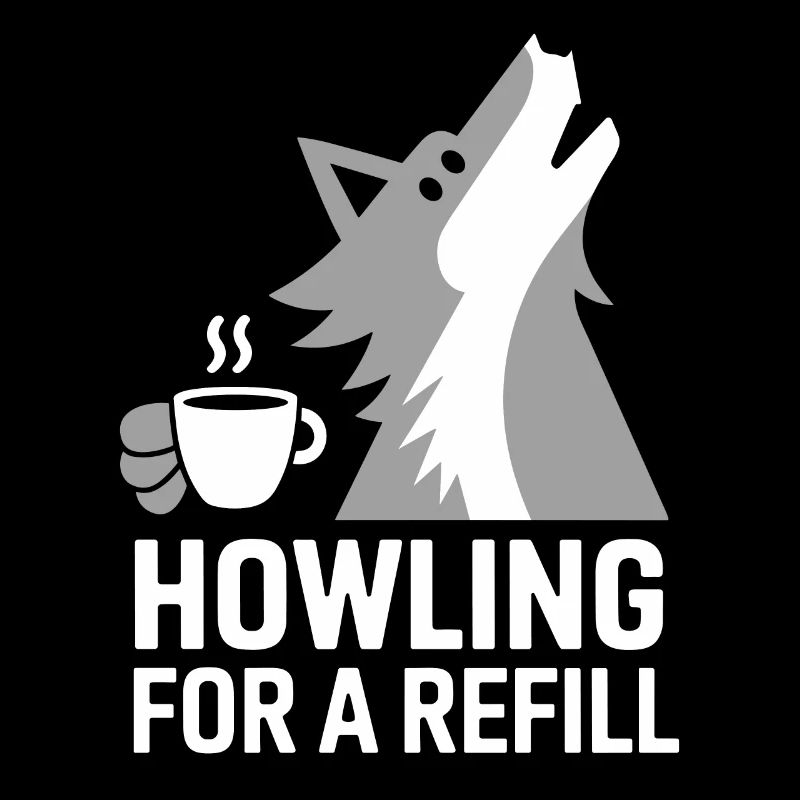 Howling wolf for a supply of coffee