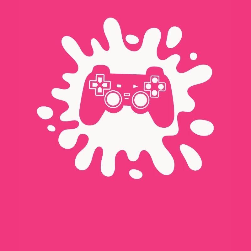 Zocker Splatter-Controller – Retro Gaming Kunst