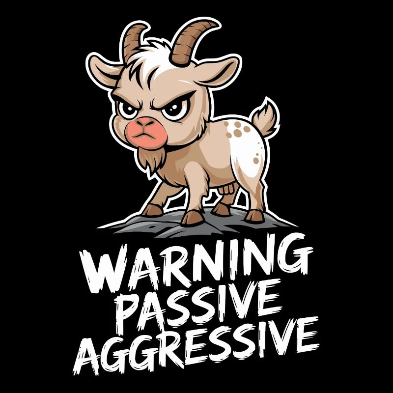 Warning: Passive Aggressive Goat Illustration