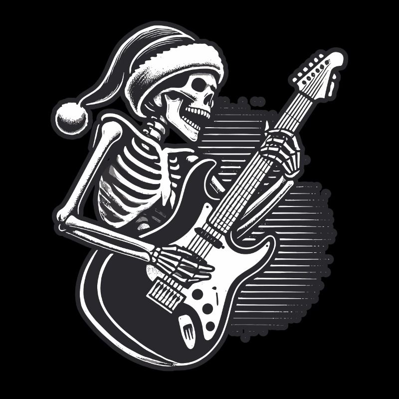 Skeleton Christmas Rock Guitarist