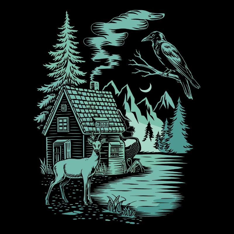 Enchanted Forest Landscape in Dark Cottagecore