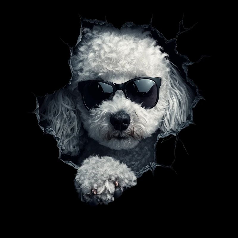 Drôle de chien propriétaire Chien mignon caniche