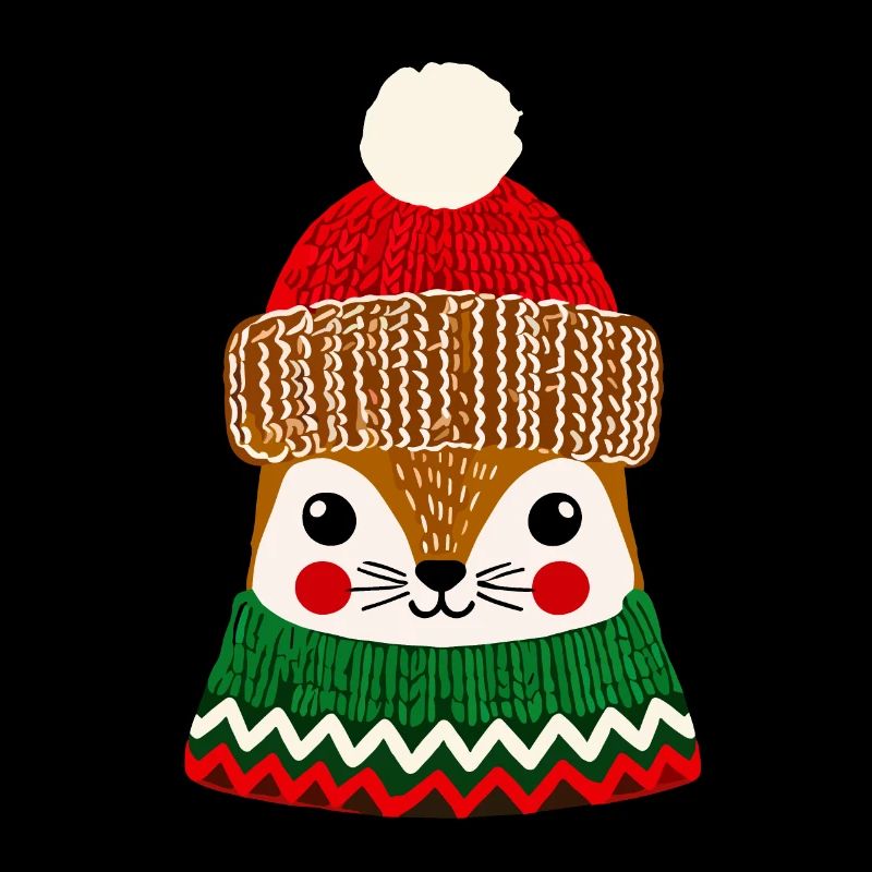 Mignon hamster de Noël avec chapeau