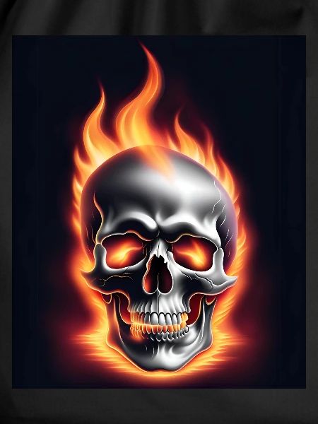 A skull on fire
