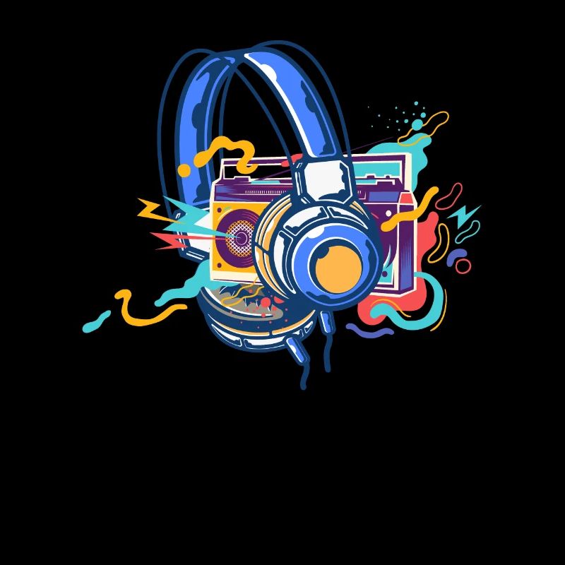 Techno Lover Bunte Kopfhörer Musik