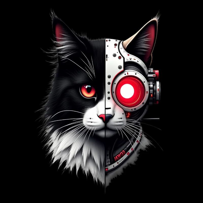 Drôle Robot Chat Tech Chats Cyborg Animal Chat