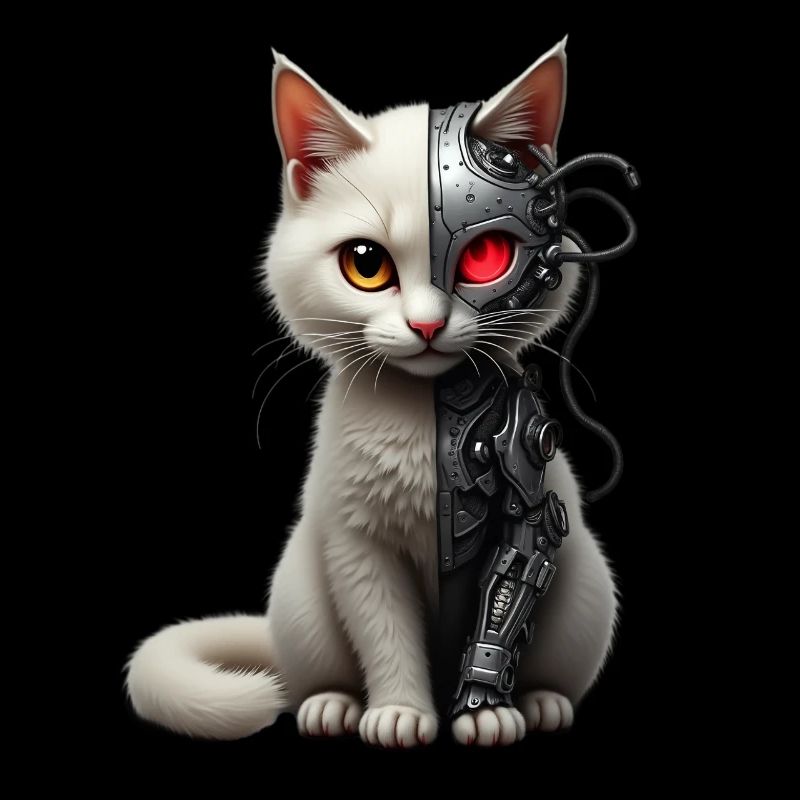 Funny Robot Cat Tech Cats Cyborg Animal Cat