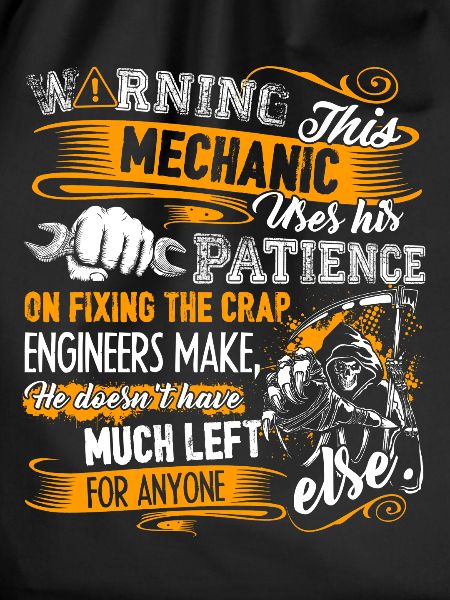 Funny Mechanic Warning