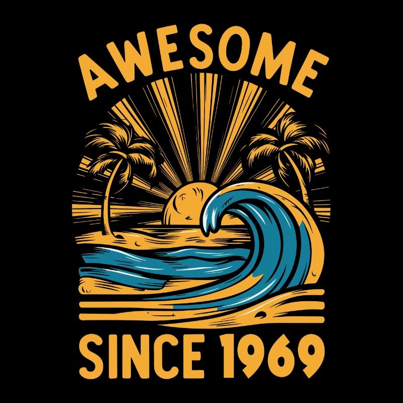 Awesome Since 1969 Birthday Beach