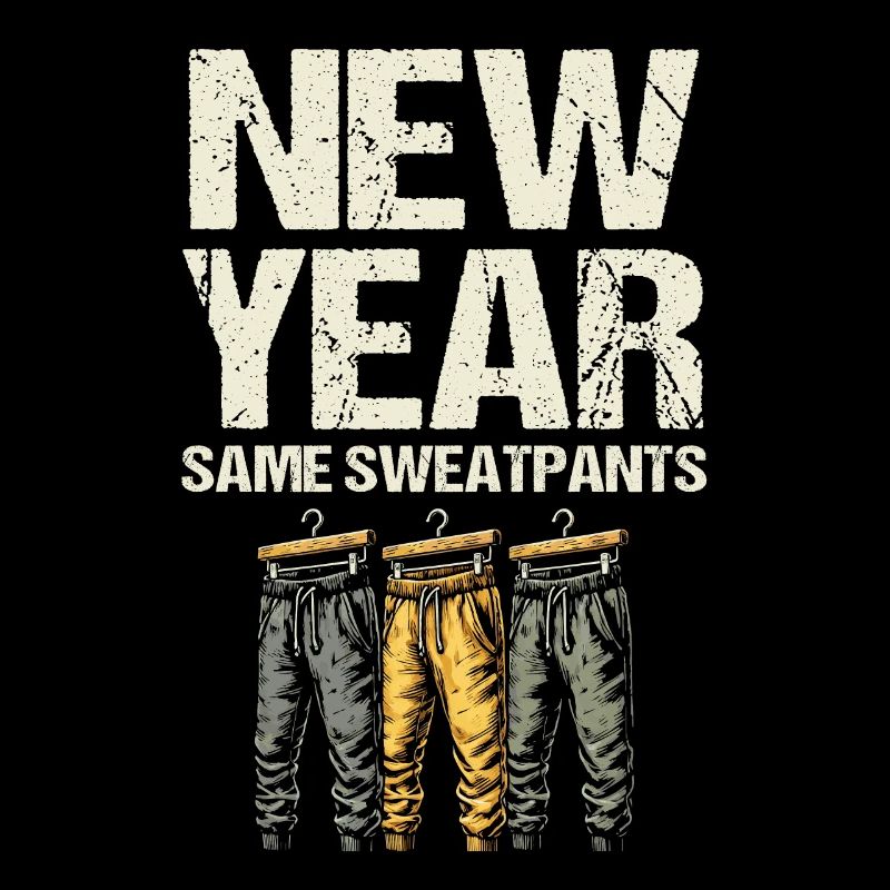 New Year Same Sweatpants, Humor New Year Mood