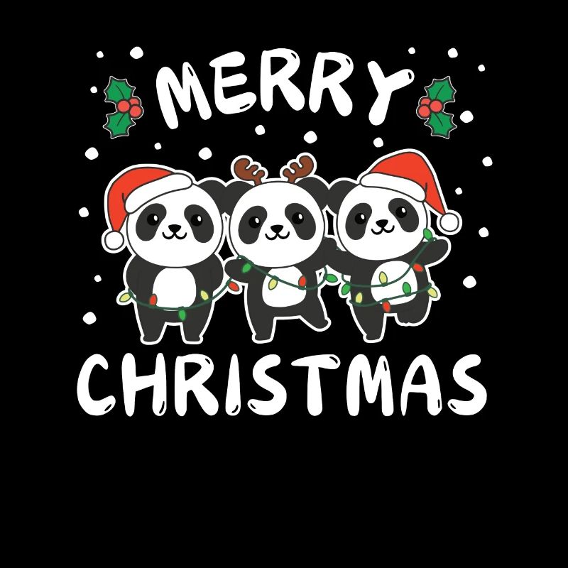 Joyeux Noël Panda mignon Pandas de Noël