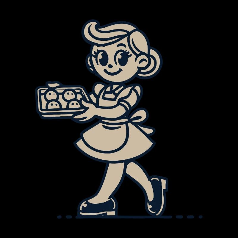 Cheerful cook with biscuits