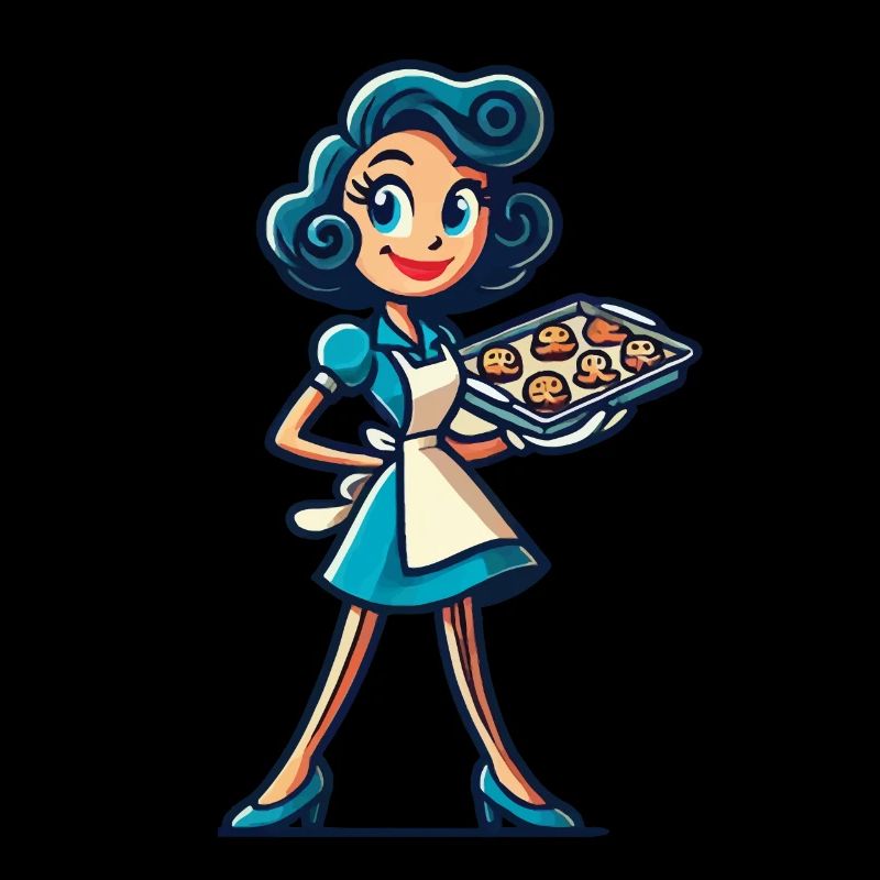 Cheerful baker with cookie tray