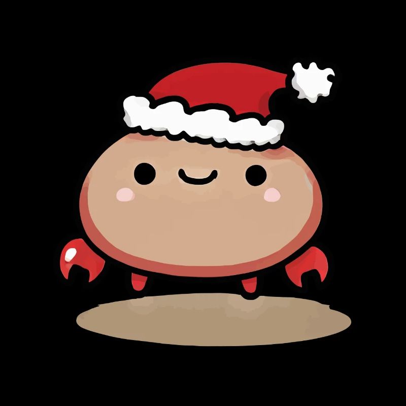 Niedliche Weihnachtskrabbe Mit Mütze