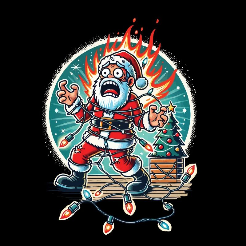 Santa Claus Electrocution Chaos Humor