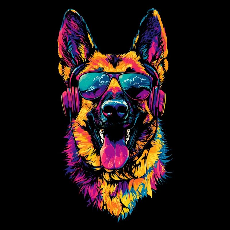 Schäferhund Bunte Farben Pop Art Hund Schäferhunde