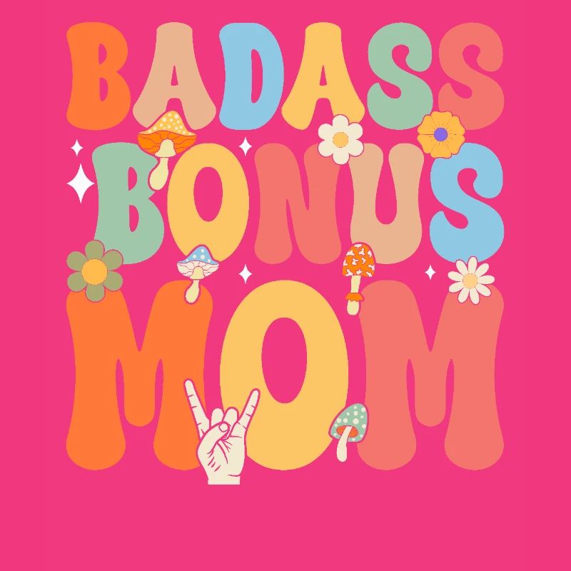Badass Bonus Mama Boho Blume Lustige Stiefmutter Mutter