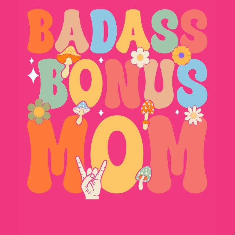 Badass Bonus Mama Boho Blume Lustige Stiefmutter Mutter