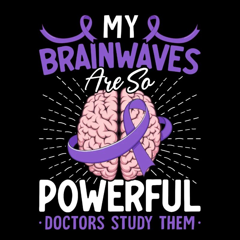 My Brainwaves Are So Powerful Purple Ribbon