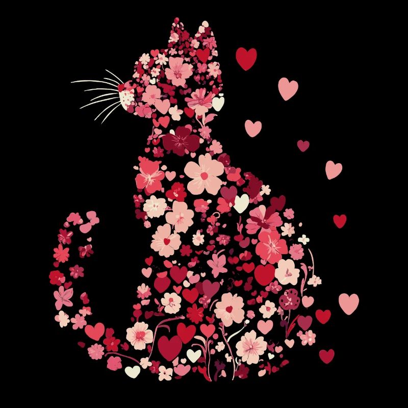 Fleurs chat pour les propriétaires de chats et la Saint-Valentin