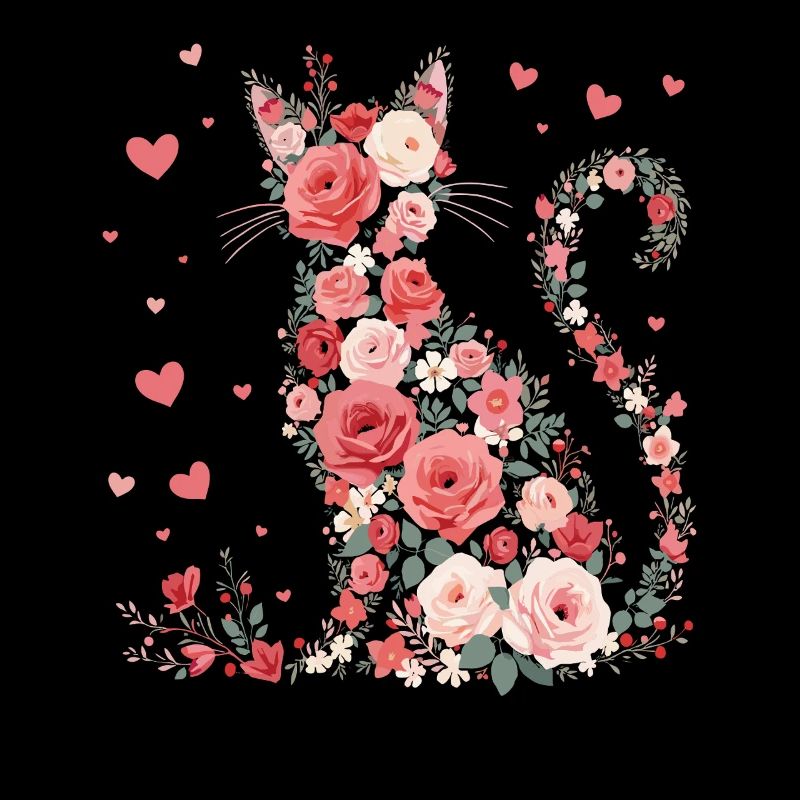 Fleurs chat pour les propriétaires de chats et la Saint-Valentin