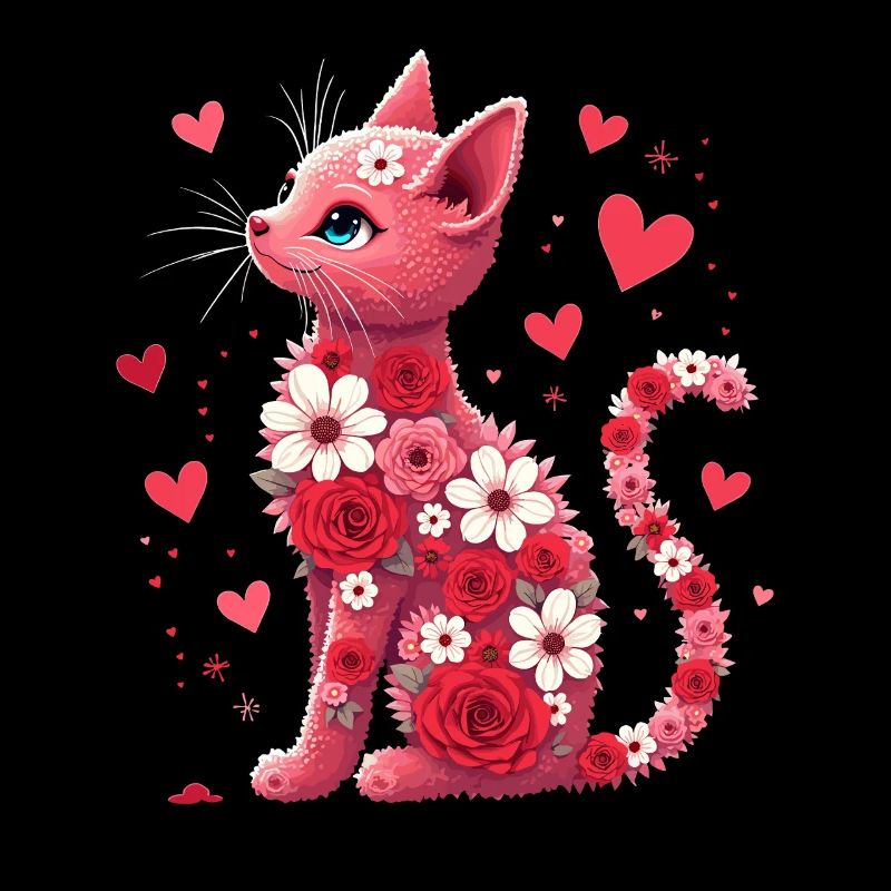 Fleurs chat pour les propriétaires de chats et la Saint-Valentin