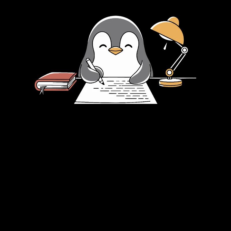 Writing Penguin Writer Author Motif