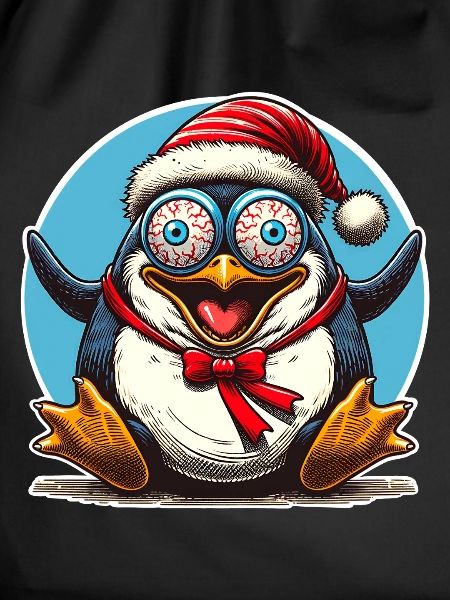 crazy Christmas penguin
