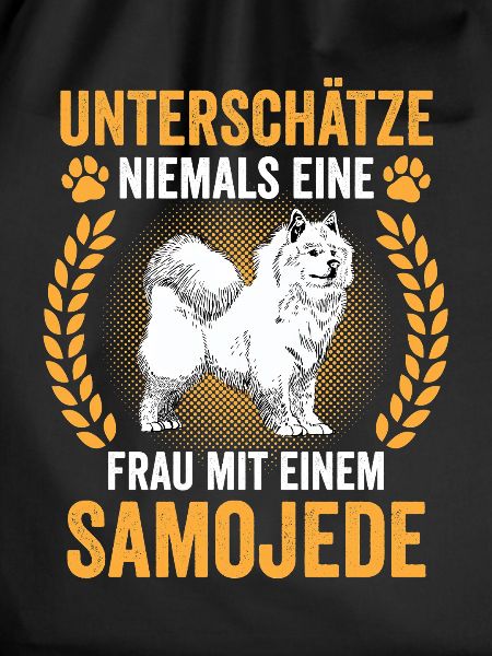 Samojede Samojedenspitz Frau mit Samojede