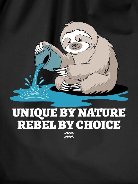 Aquarius-Zodiac Sloth Unique Natural