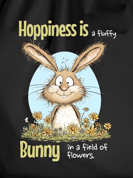 Bunny Easter Motif Saying Spring