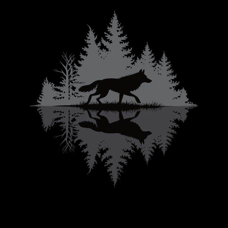 Wolf im dunklen Wald