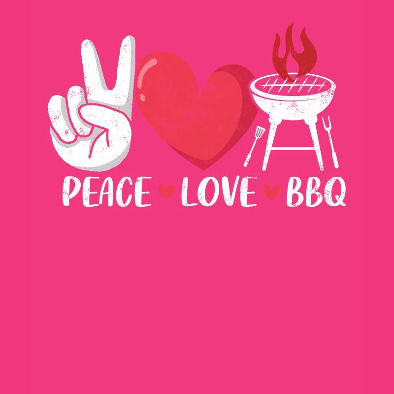 Peace Love BBQ Pitmaster Smoker Funny BBQ