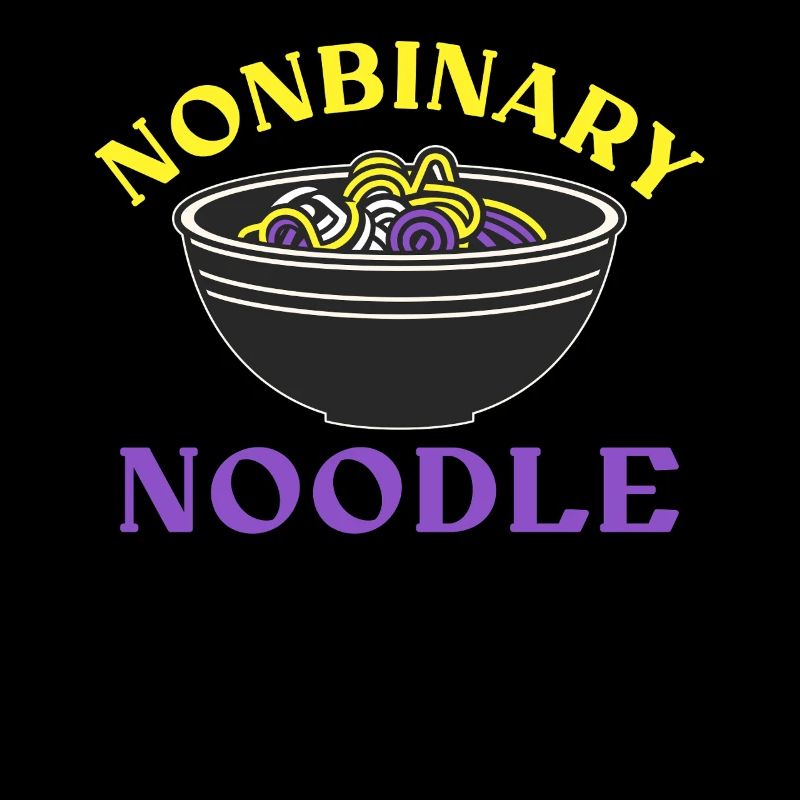 Nonbinary Noodle Ramen Lover Funny LGBTQ Ally Prid