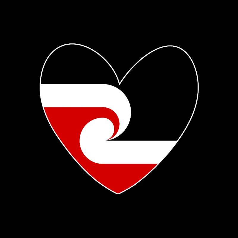 Drapeau maori en forme de cœur, Nouvelle-Zélande