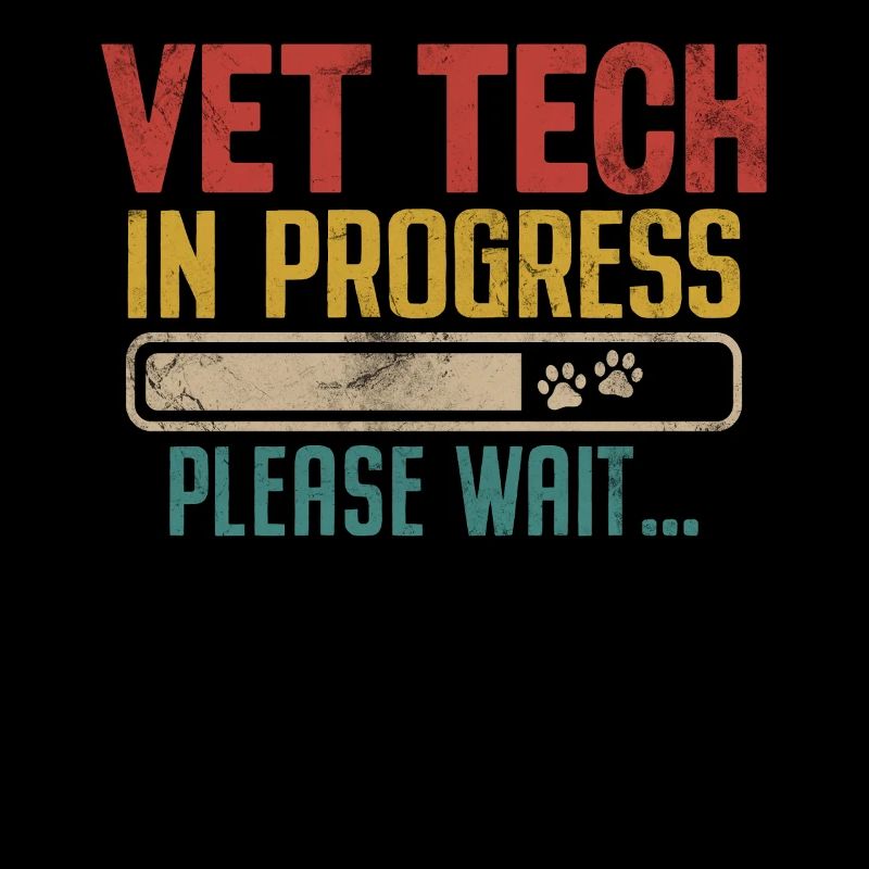 Vet Tech In Progress Retro Future Veterinarian
