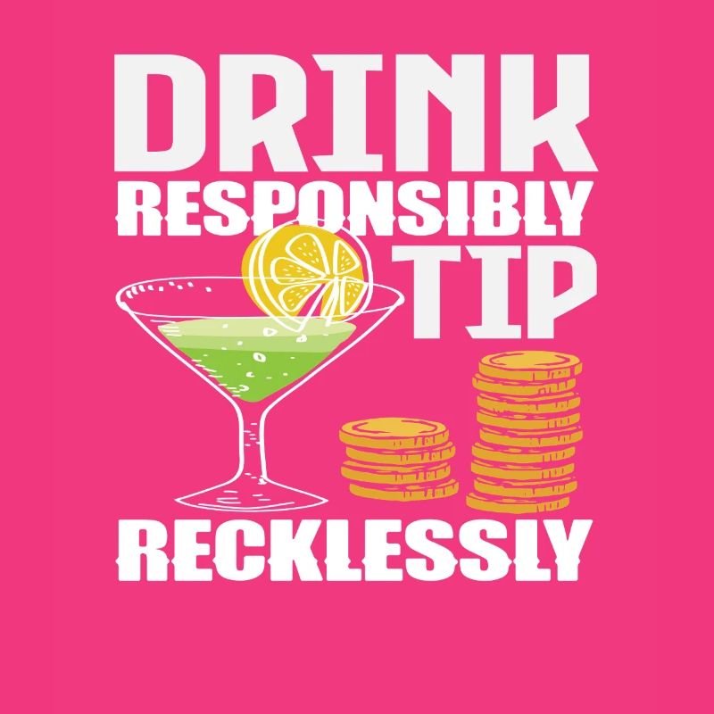Bartender Drink Responsibly Tip Recklessly